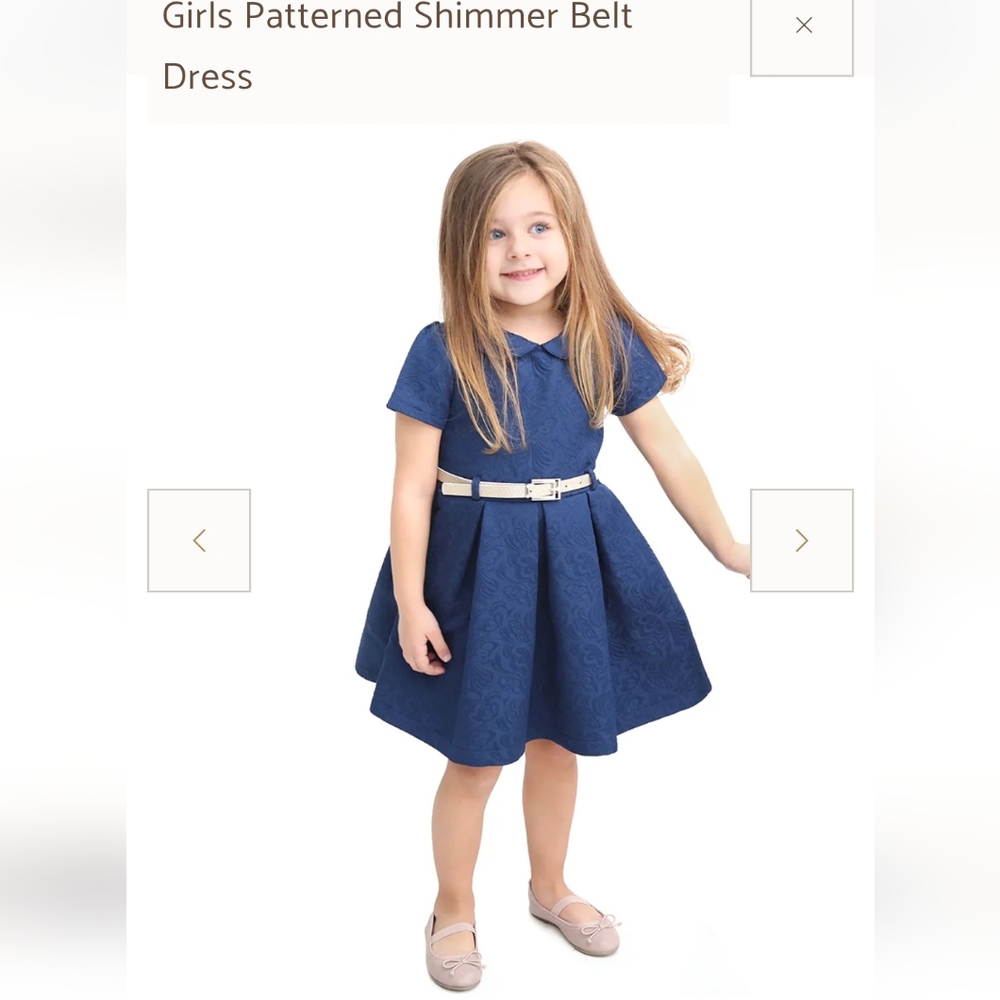 Lilax Flocked Occasion Dress With Shimmer Belt